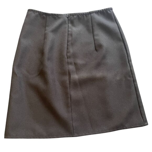 Black Front Slit Pencil Skirt Mini Back Zipper USA made classic Y2K - Picture 7 of 7